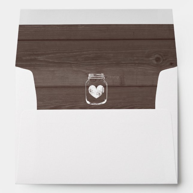 Mason jar wedding envelopes and wood grain liner (Back (Bottom))