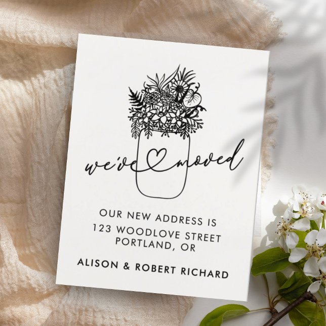 Mason Jar We've Moved New Home Moving Announcement Postcard (Creator Uploaded)