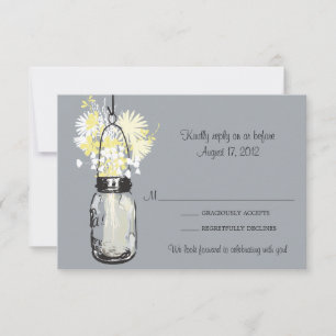 Mason Jar & Wildflowers RSVP Card