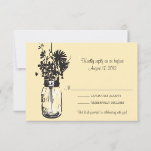 Mason Jar & Wildflowers RSVP Card