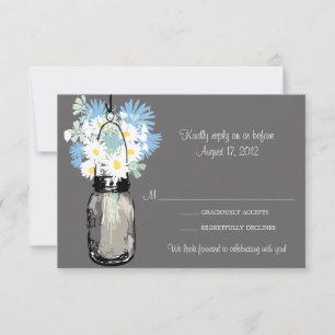 Mason Jar & Wildflowers RSVP Card