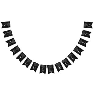 Mason Jar with Daisies on Chalkboard Wedding Bunting