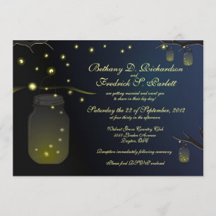 Mason Jars and Fireflies at Dusk Invitation