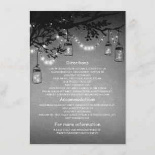 mason jars and fireflies wedding information cards