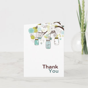 Mason Jars and Flowers Thank You Card