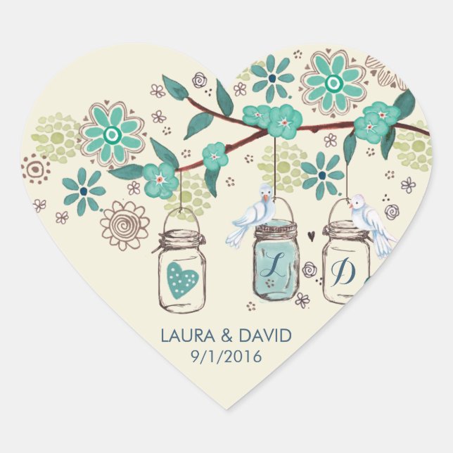 Mason Jars Garden Wedding | Circle Sticker (Front)