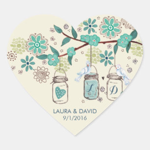 Mason Jars Garden Wedding   Circle Sticker