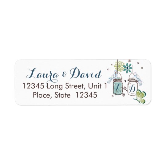 Mason Jars Garden Wedding | Return Address Labels