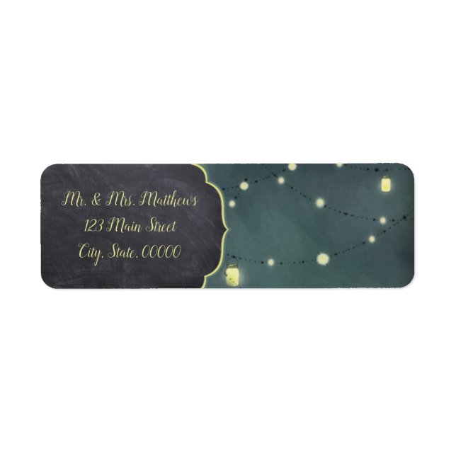 Mason Jars Summer Night Return Address Label (Front)