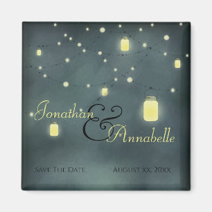 Mason Jars Summer Night Save The Date Magnet