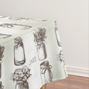 mason jars tablecloth