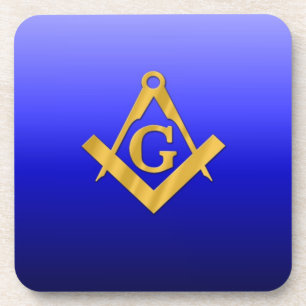 Mason Masonic with Gradient Blue Coaster