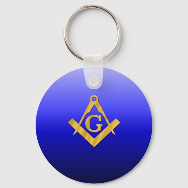 Mason Masonic with Gradient Blue Key Ring (Front)