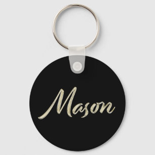 Mason Name whitegold Button Schlüsselanhänger Key Ring
