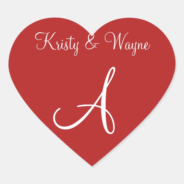 Mason Red Custom Letter Weddings Heart Sticker (Front)