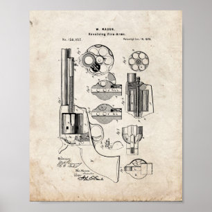 Mason Revolving Fire-arm Patent - Old Look Poster