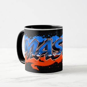 Mason Vorname Name Graffiti blue orange Tasse Mug