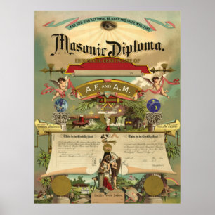 Masonic AF & AM Diploma Poster