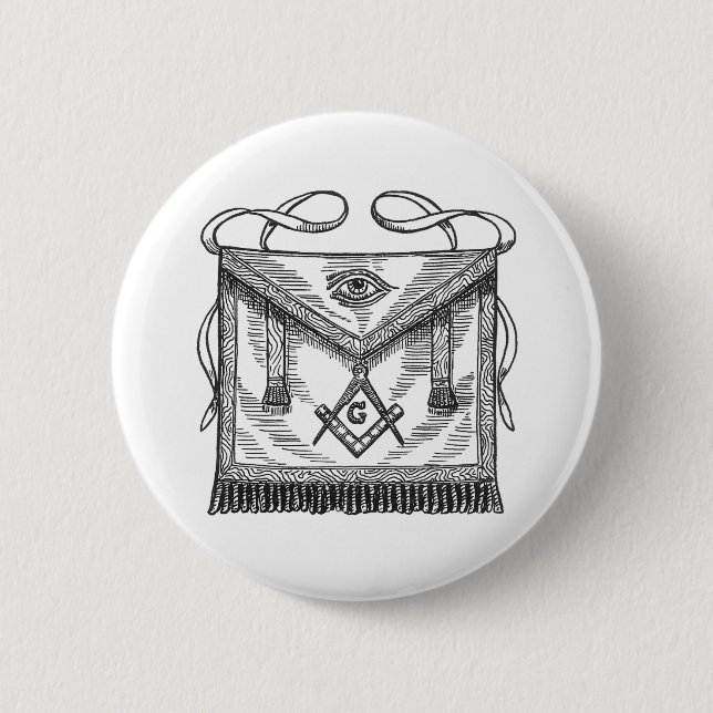 Masonic Apron 6 Cm Round Badge (Front)