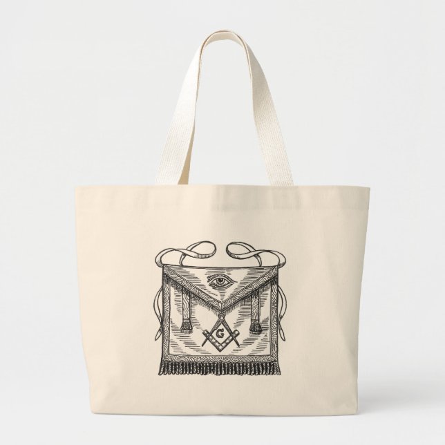 Masonic Apron Large Tote Bag (Front)