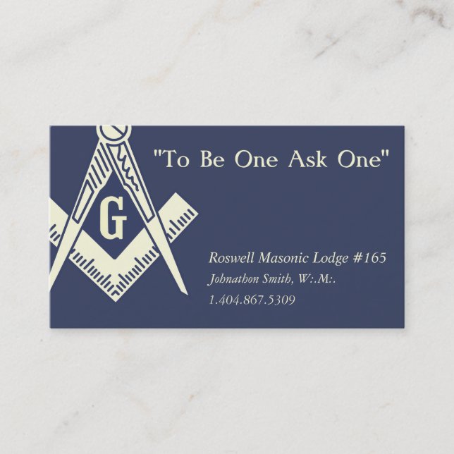 Masonic Business Card (Front)