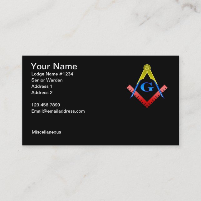 Masonic Business Card 2 (Front)
