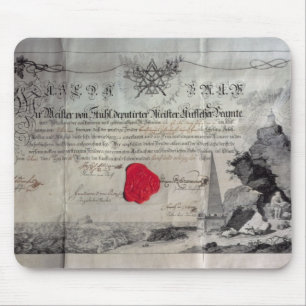 Masonic certificate, 1785 mouse pad