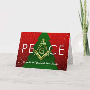 Masonic Christmas Cards   Red Freemason Holiday