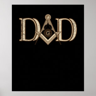 Masonic Dad Father's Day Gift Freemason Poster