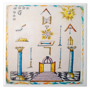 Masonic Dutch Blue Tile 18th Century