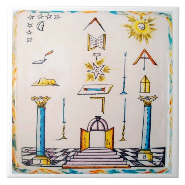 Masonic Dutch Blue Tile 18th Century (Front)