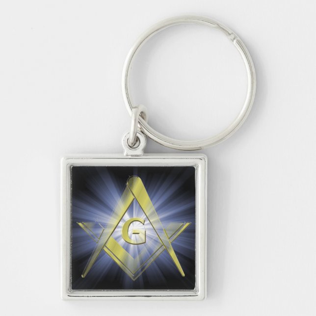 Masonic Emblem Square and Compass Key Ring (Front)