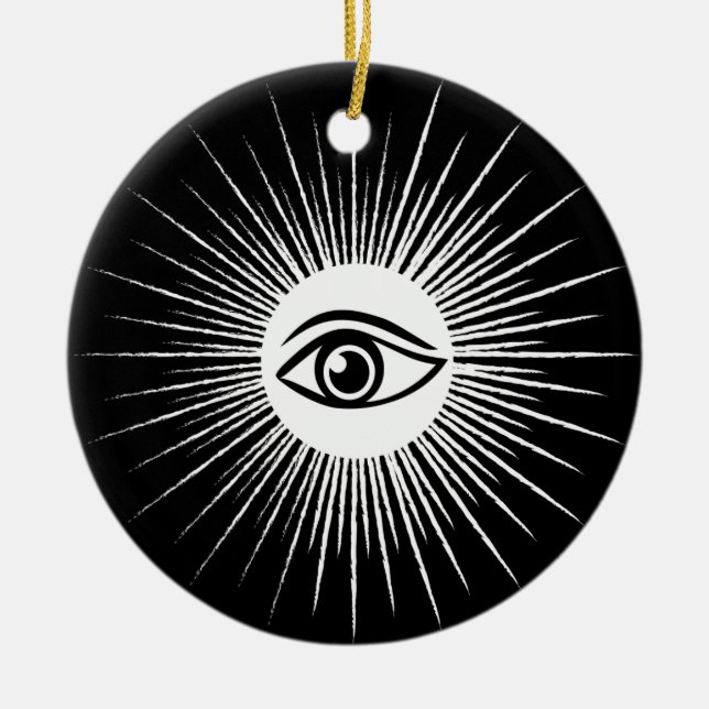 Masonic eye ceramic tree decoration (Front)