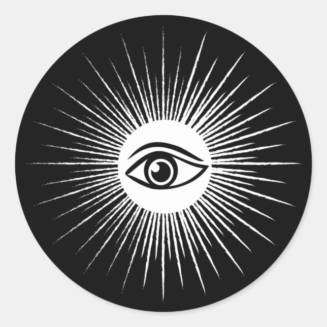 Masonic eye classic round sticker (Front)