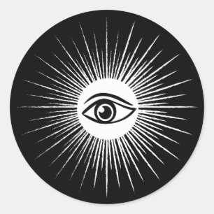 Masonic eye classic round sticker