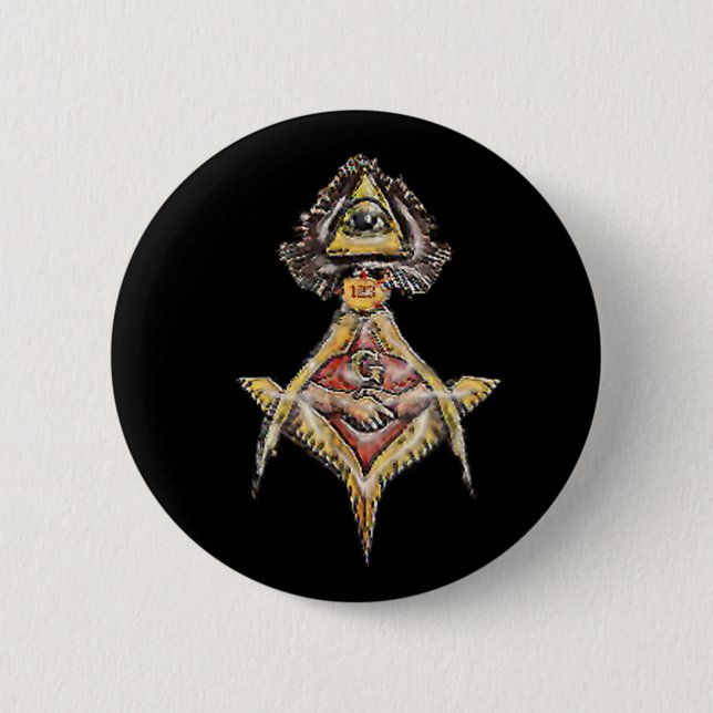 Masonic EyeSs 6 Cm Round Badge (Front)