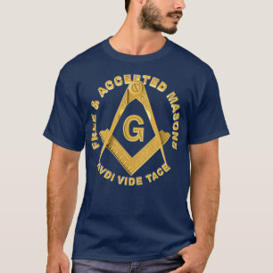 Masonic F  AM Masons Square  Compass Freemason T-Shirt