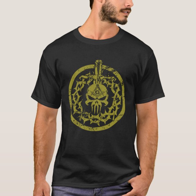 Masonic Free & Accepted Masons Est 1717 Skull n Co T-Shirt (Front)