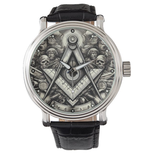 Masonic Freemason Square And Compass Watch (Front)