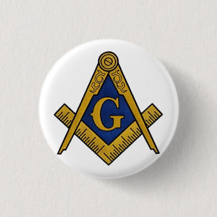 Masonic Freemasons Masonry Oes Square and Compass 3 Cm Round Badge