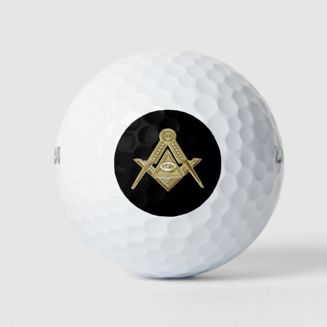 Masonic Freemasons Masonry Oes Square and Compass Golf Balls (Front)