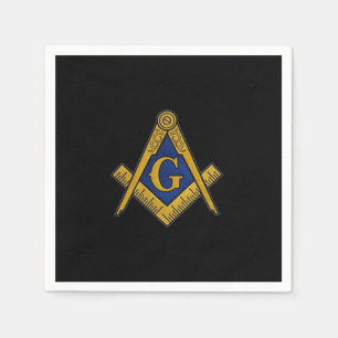 Masonic Freemasons Masonry Oes Square and Compass Napkin