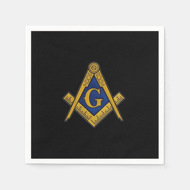 Masonic Freemasons Masonry Oes Square and Compass Napkin (Front)