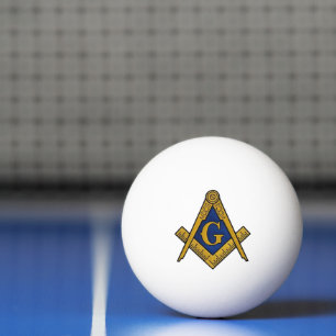 Masonic Freemasons Masonry Oes Square and Compass Ping Pong Ball