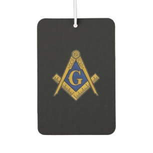 Masonic Freemasons Square and Compass Black Car Air Freshener