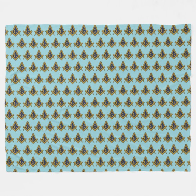 Masonic Freemasons Square and Compass Fleece Blanket (Front (Horizontal))