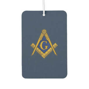 Masonic Freemasons Square and Compass Navy Blue Car Air Freshener