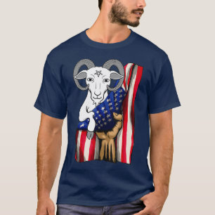 Masonic Goat Freemason Demonic Goat Flag Men T-Shirt