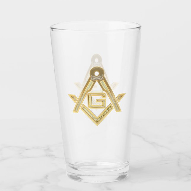 Masonic Golden Rush Glass (Front)