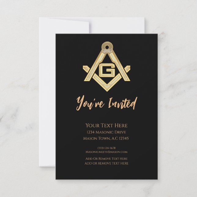 Masonic Golden Rush Invitation (Front)